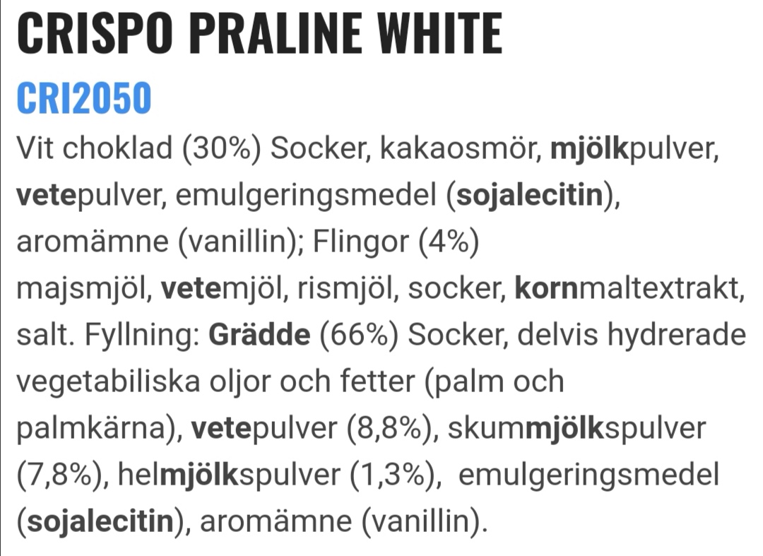 Crispo praline white