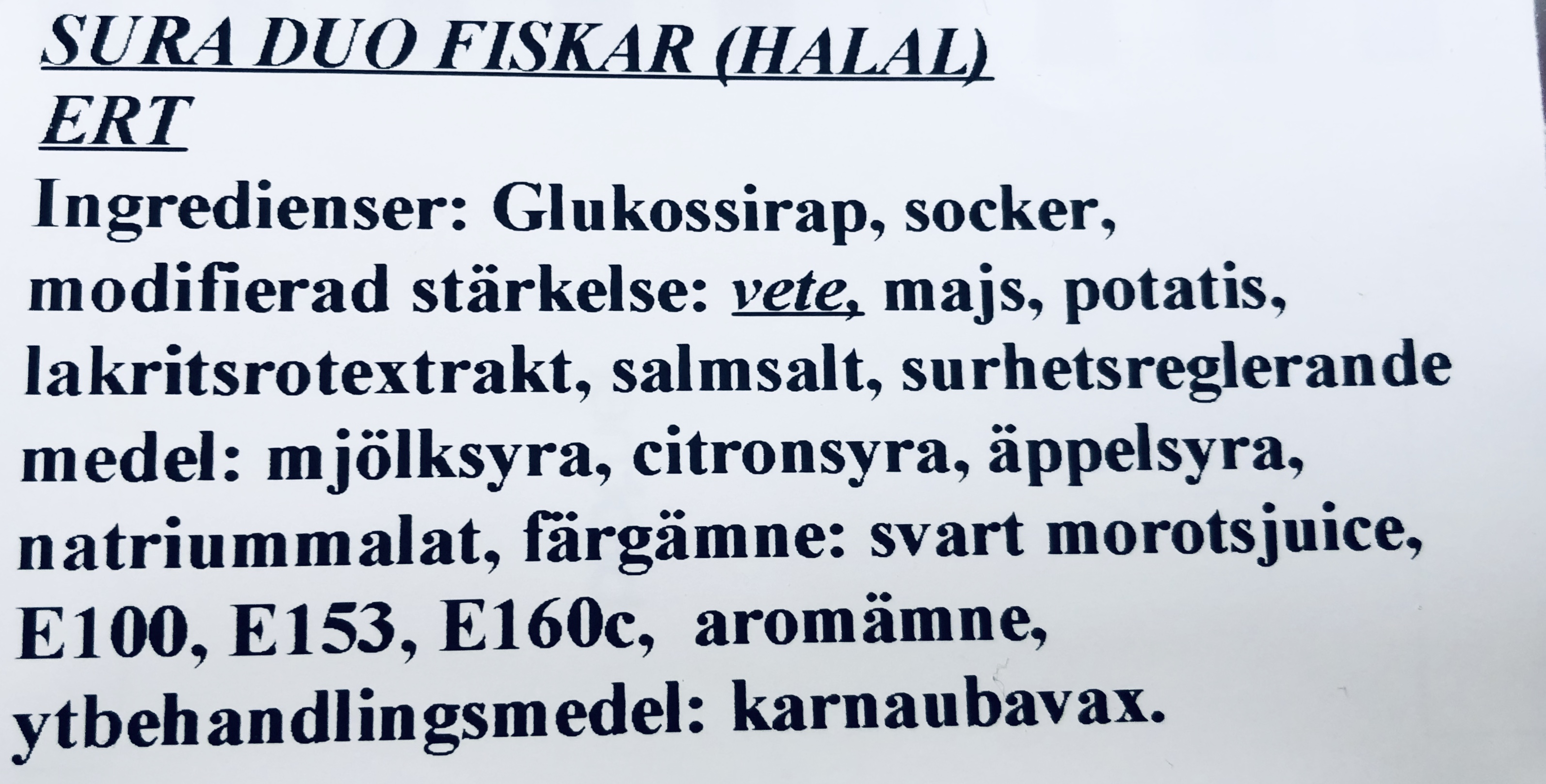 Sura duo fiskar (halal)