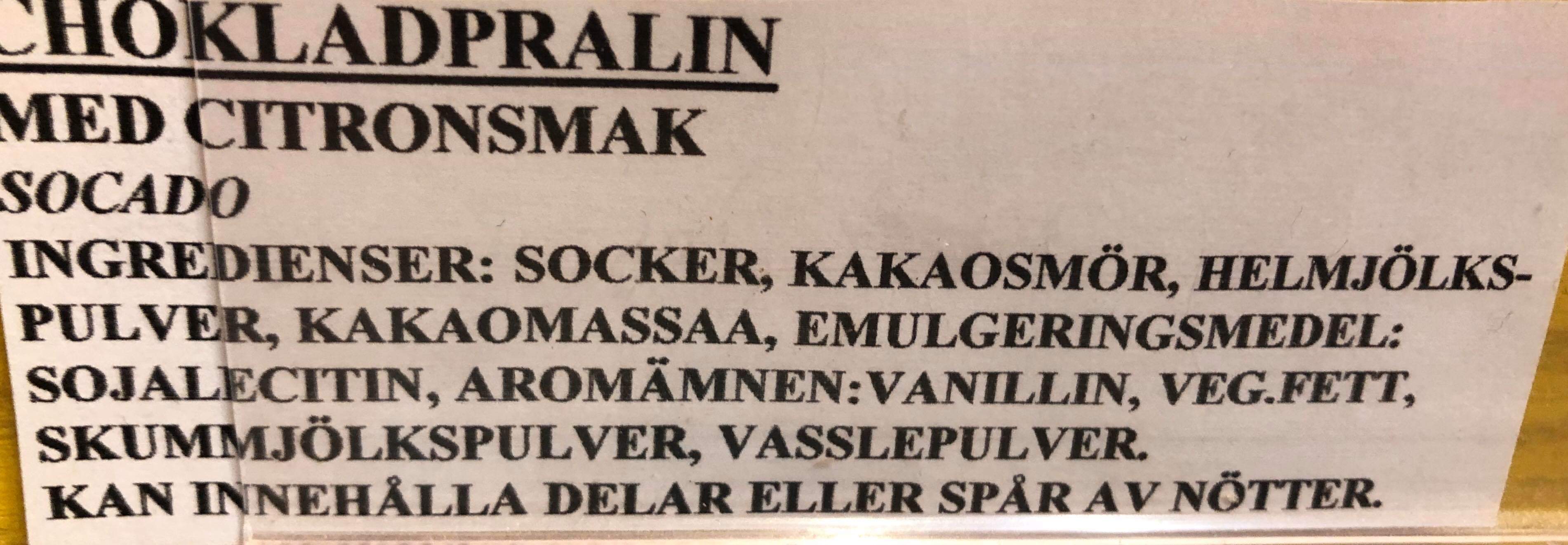 Chokladpralin med citron smak