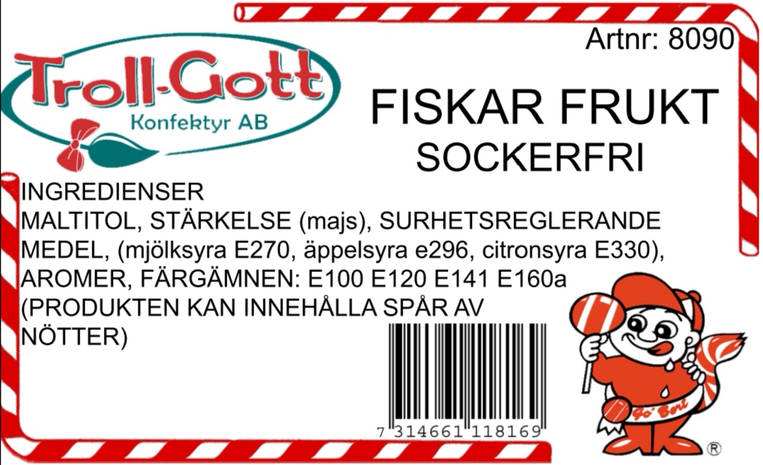 Fiskar frukt sockerfri