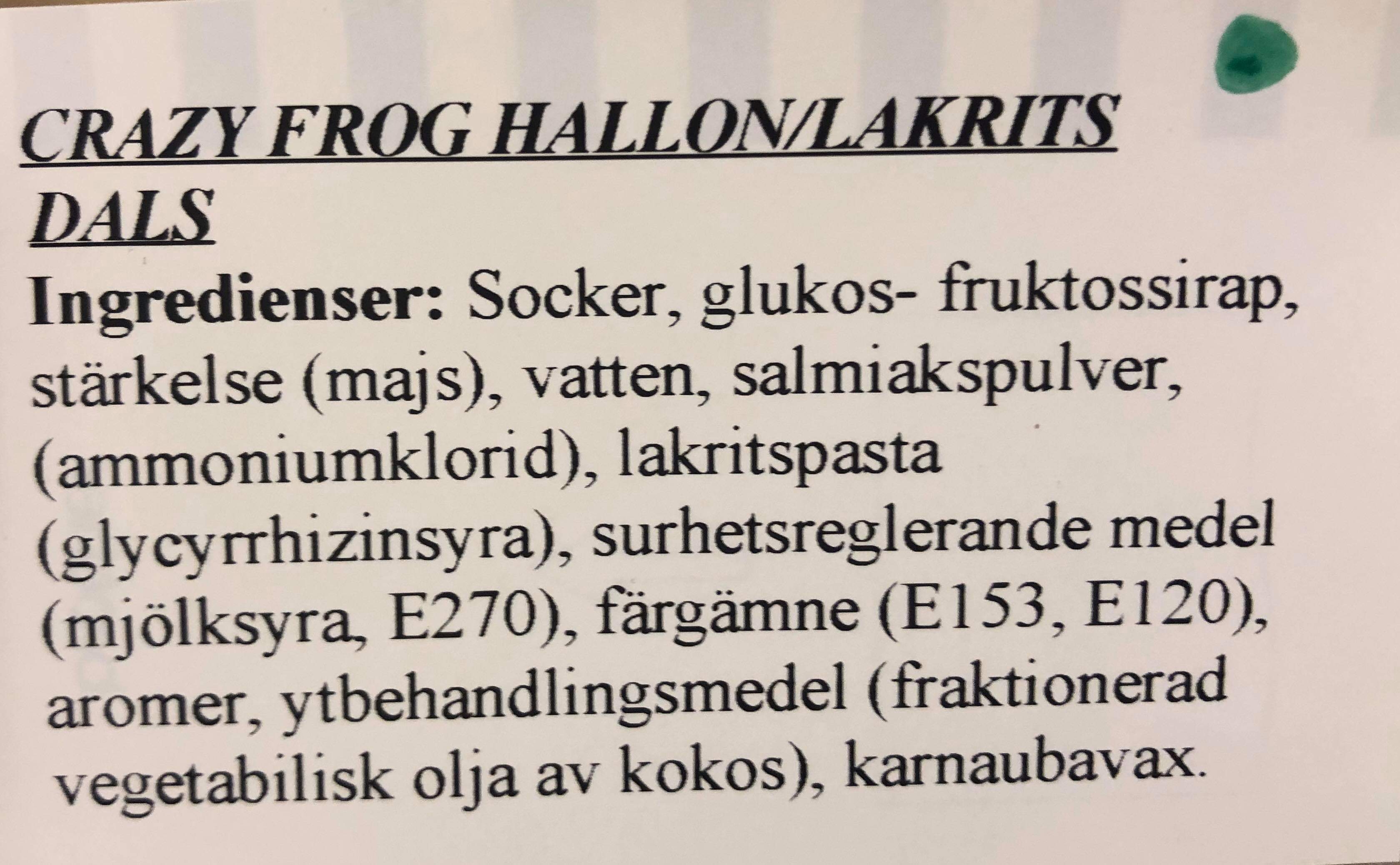 Crazy frog hallon/lakrits