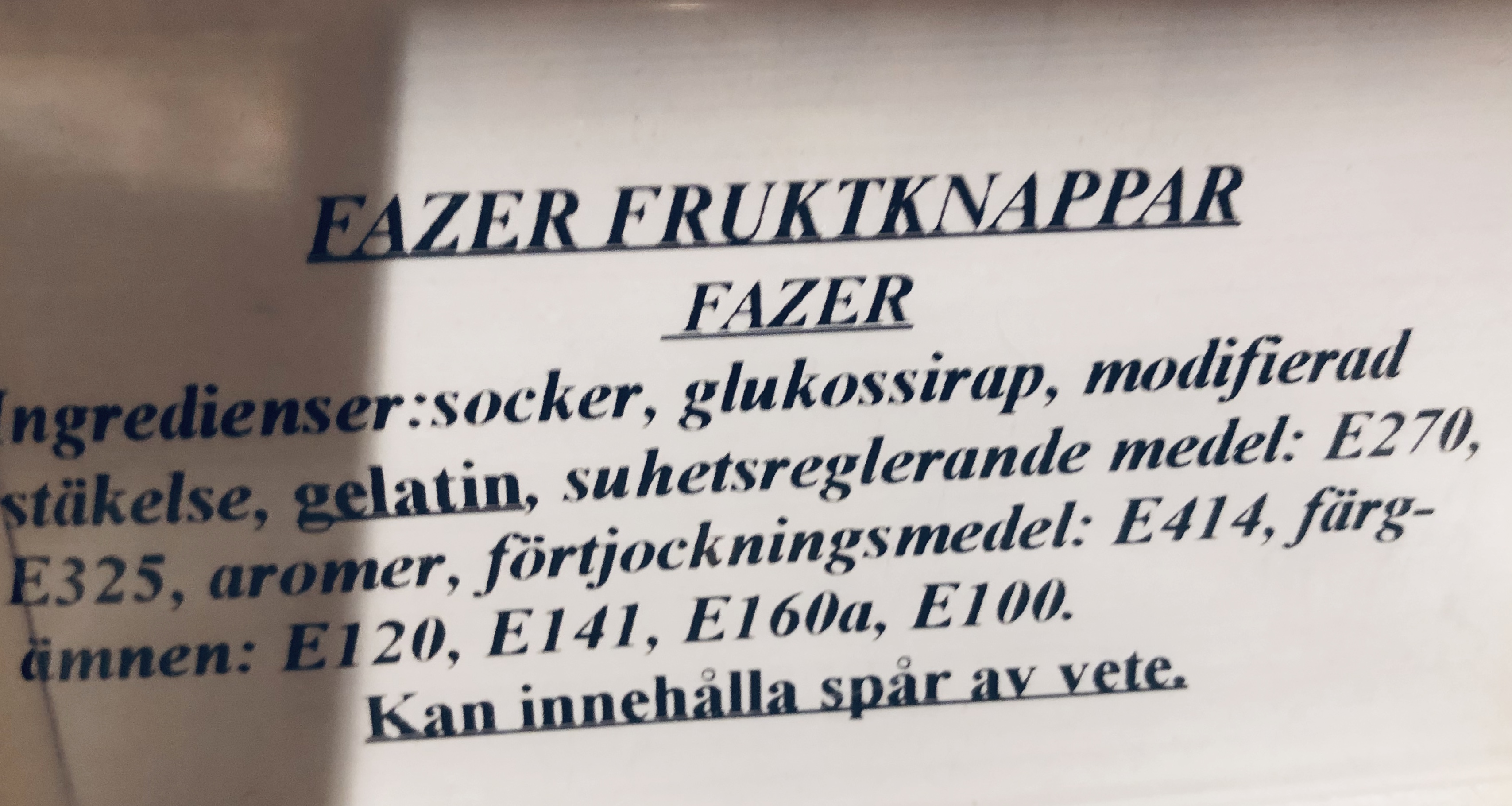 Fazer fruktknapp